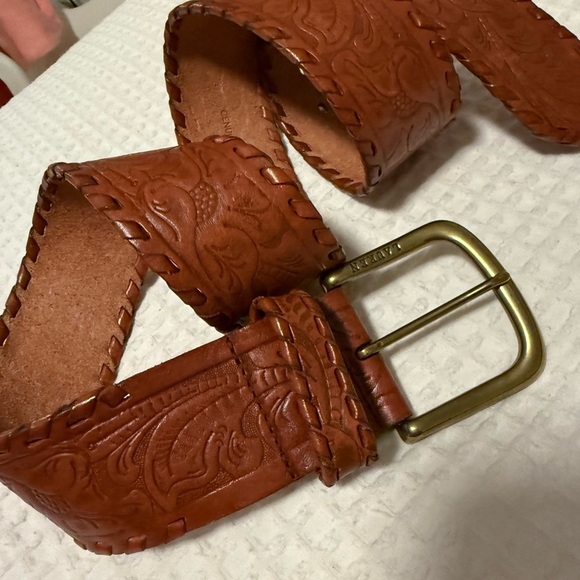 Lauren Ralph Lauren Brown Embossed Leather Belt main image 5